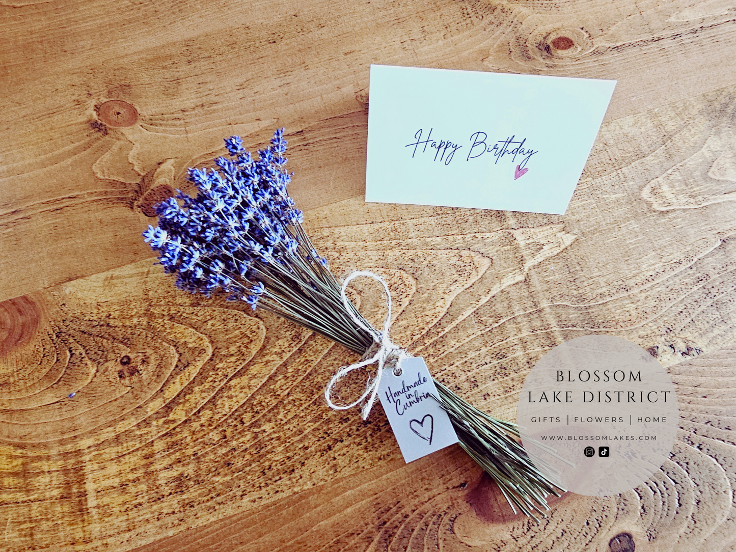 Dried Lavender Bouquet & Personalised Card Letterbox Gift