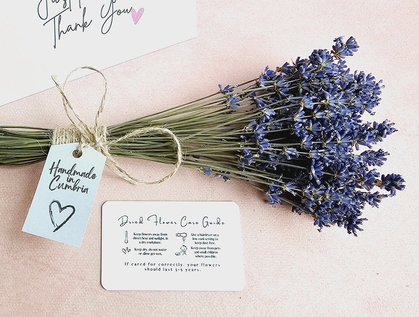 Dried Lavender Bouquet & Personalised Card Letterbox Gift