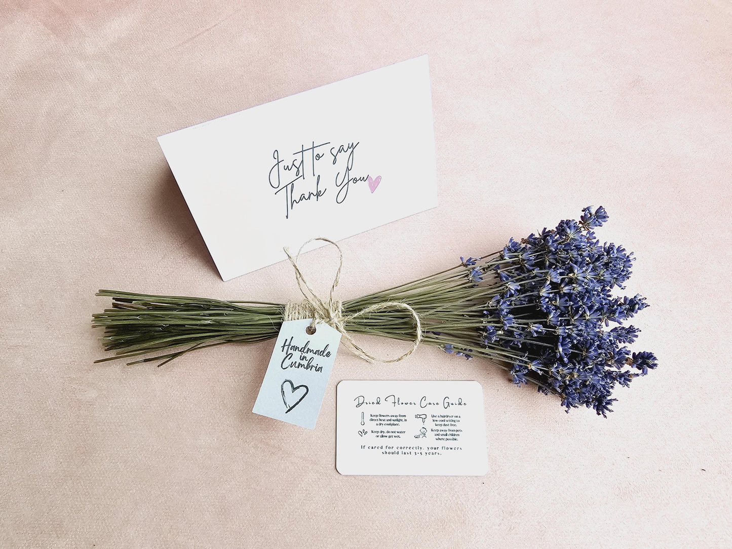 Dried Lavender Bouquet & Personalised Card Letterbox Gift